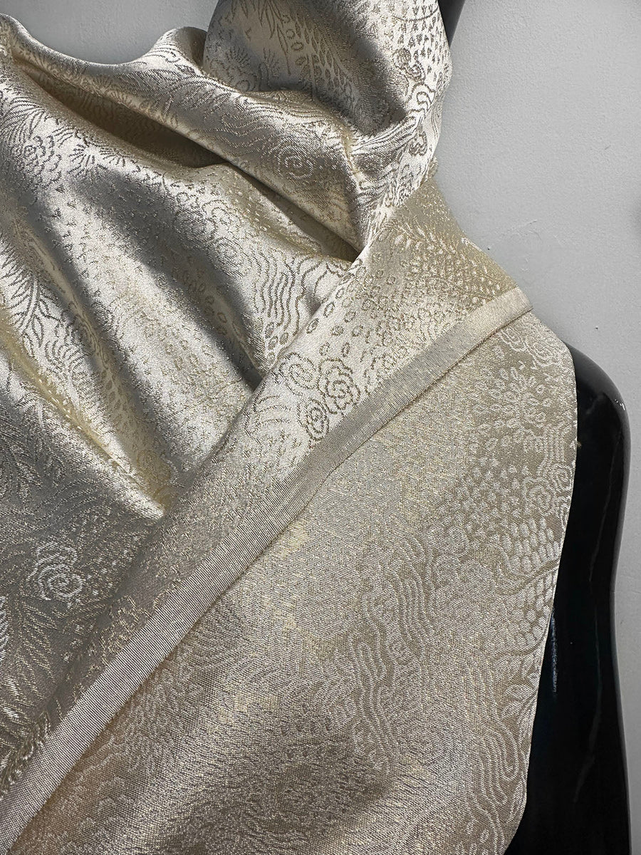 Vintage Satin Gold Matisse Jacquard - L'Etoffe Fabrics LLC