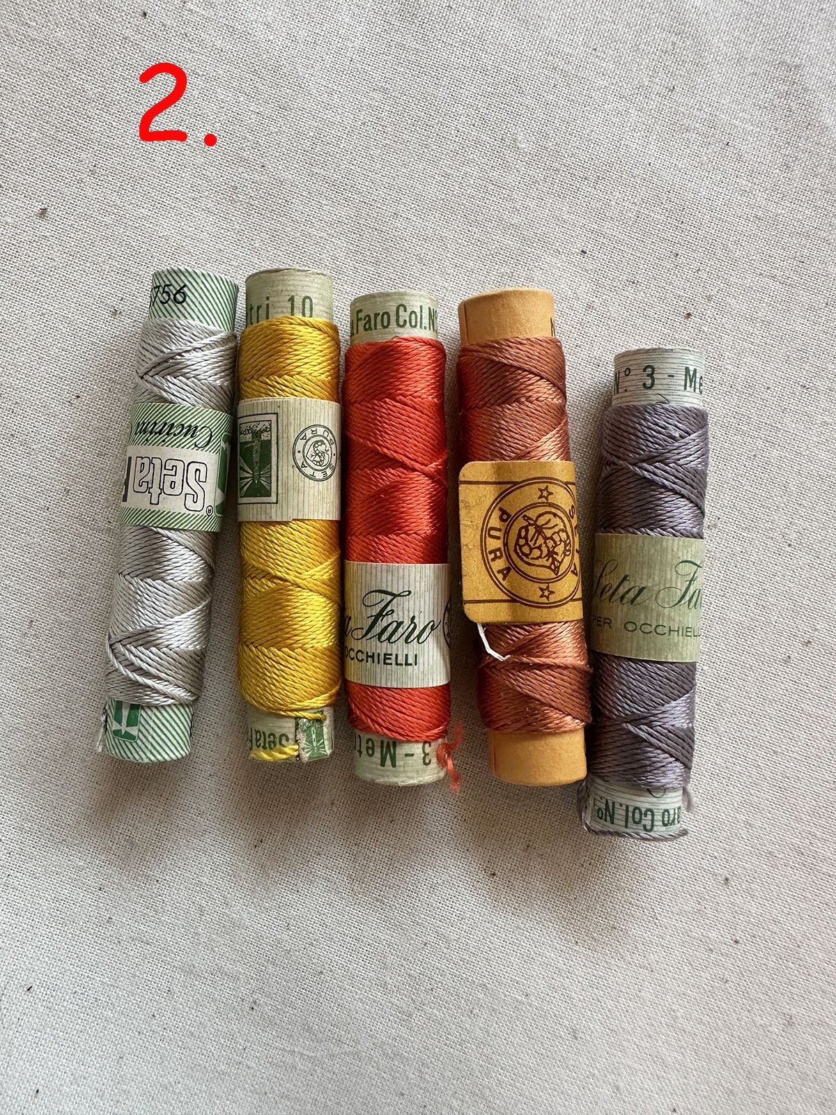 Vintage Silk Button Hole Thread Spools - L'Etoffe Fabrics LLC