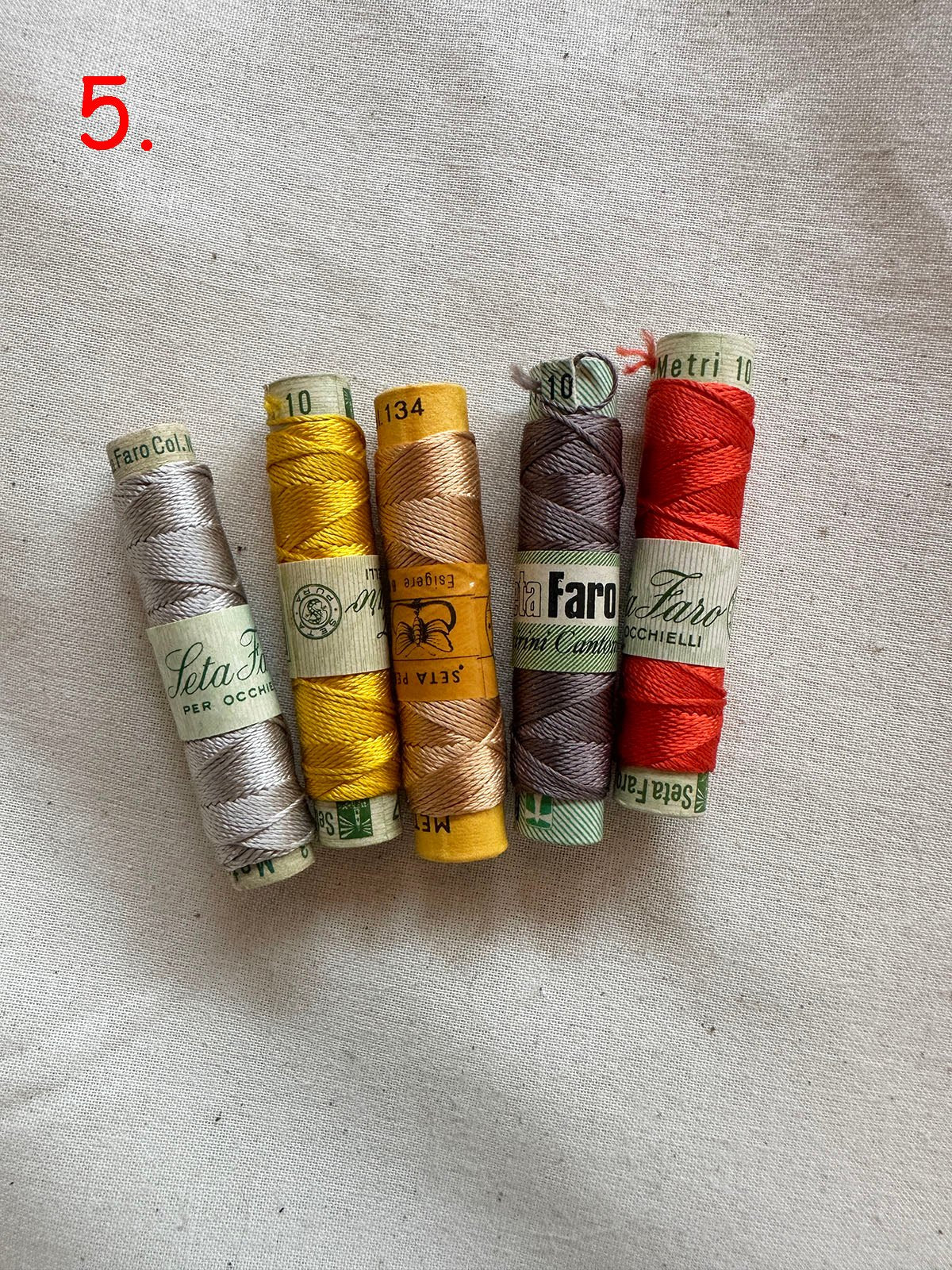 Vintage Silk Button Hole Thread Spools - L'Etoffe Fabrics LLC