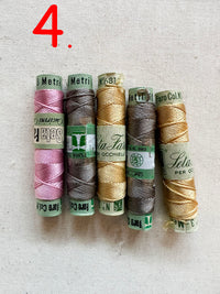 Vintage Silk Button Hole Thread Spools - L'Etoffe Fabrics LLC
