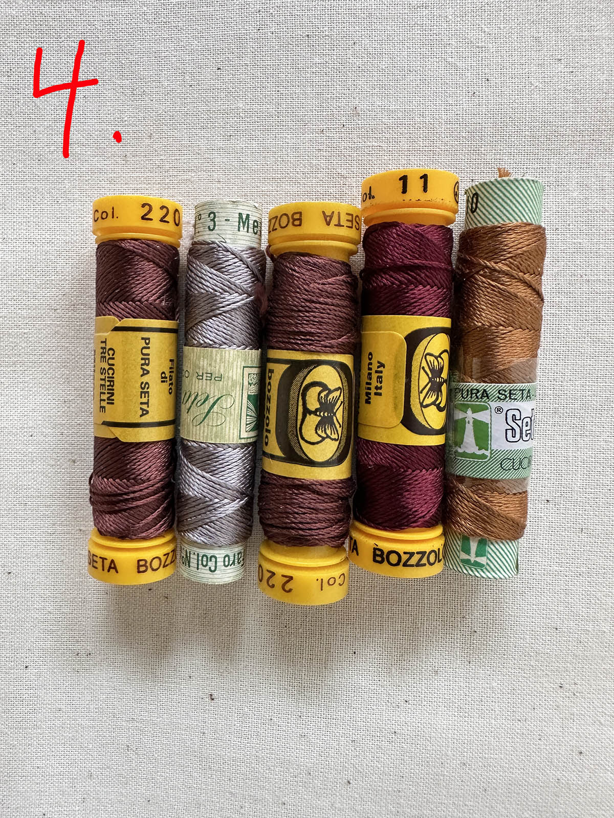 Vintage Silk Button Hole Thread Spools - L'Etoffe Fabrics LLC