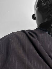 Vintage Solbiati Plum Pinstripe Crepe - L'Etoffe Fabrics LLC