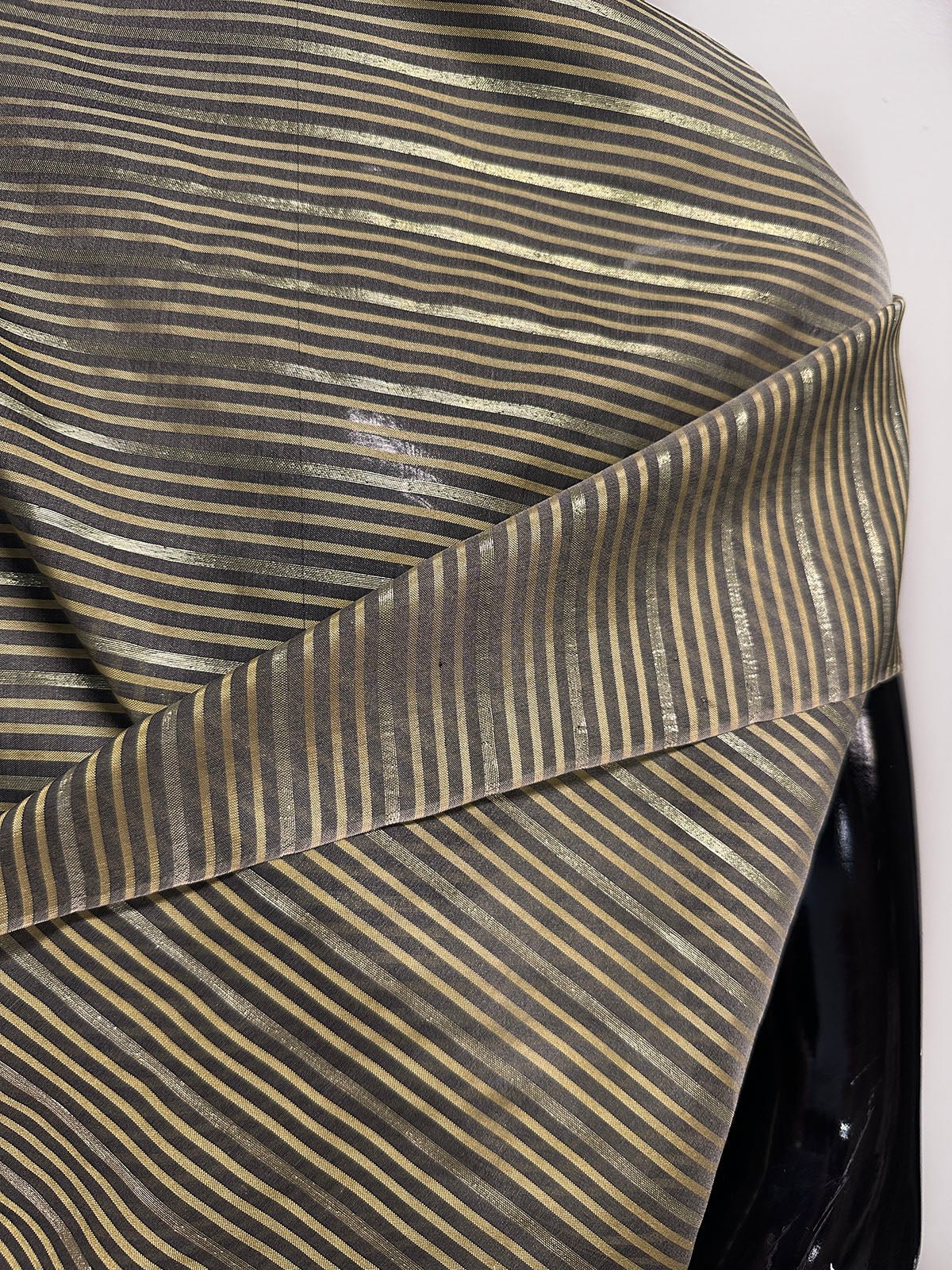 Vintage Striped Gold Organza - L'Etoffe Fabrics LLC