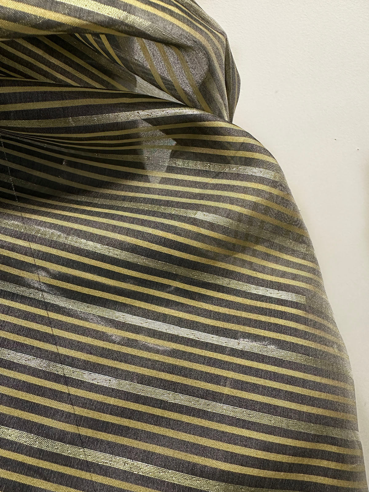 Vintage Striped Gold Organza - L'Etoffe Fabrics LLC