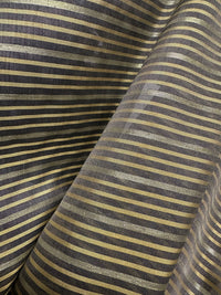 Vintage Striped Gold Organza - L'Etoffe Fabrics LLC