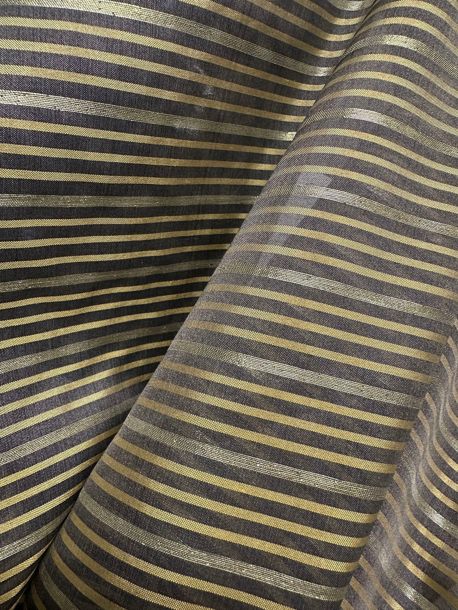 Vintage Striped Gold Organza - L'Etoffe Fabrics LLC