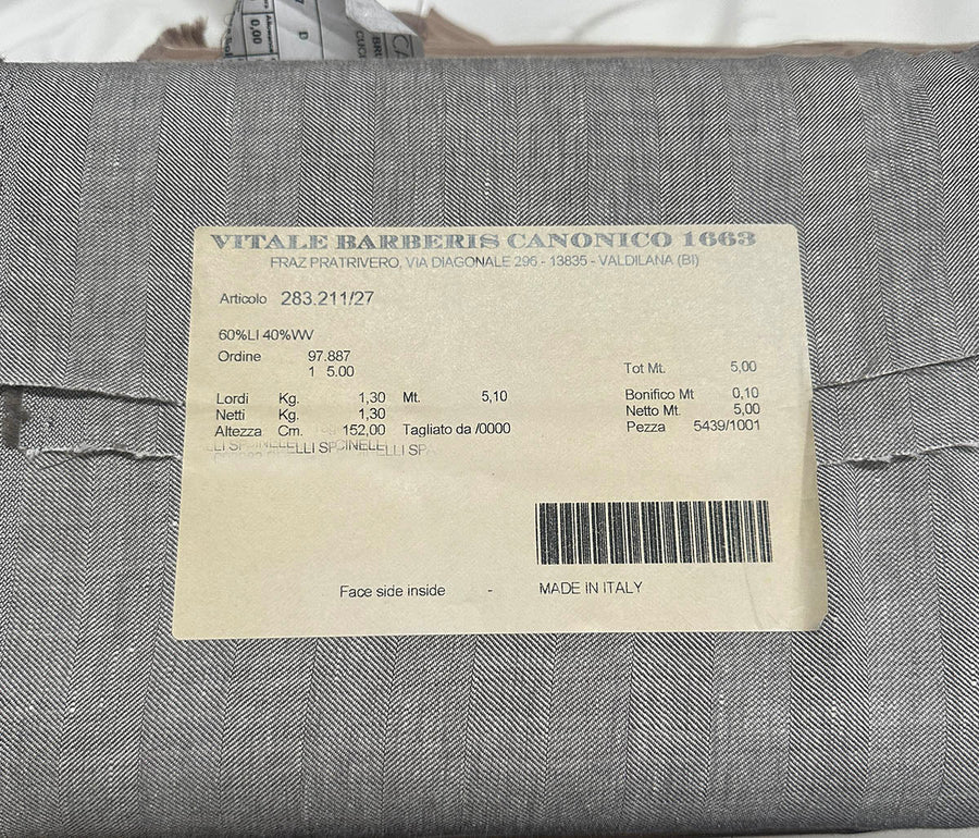 Vitale Barberis Canonico Wool Linen Herringbone Suiting - L'Etoffe Fabrics LLC