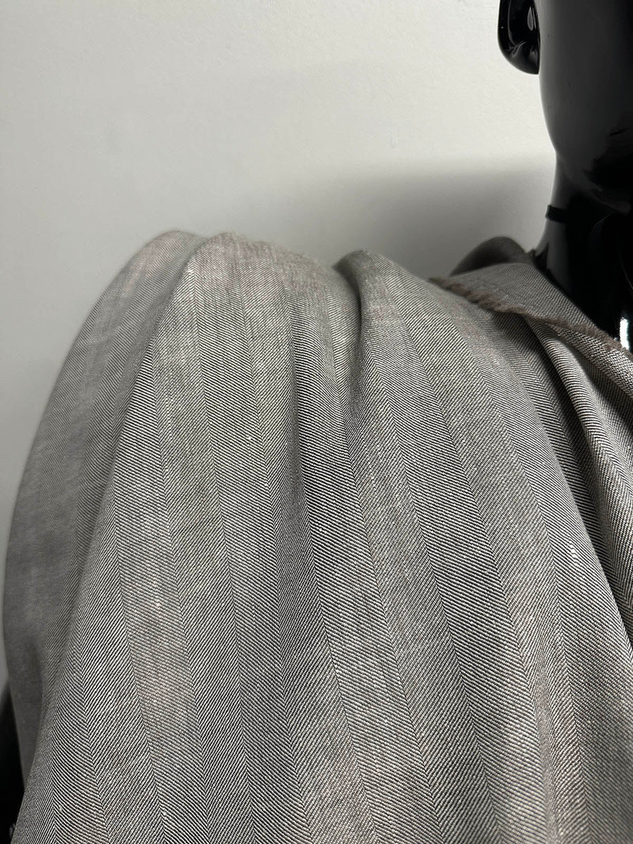 Vitale Barberis Canonico Wool Linen Herringbone Suiting - L'Etoffe Fabrics LLC