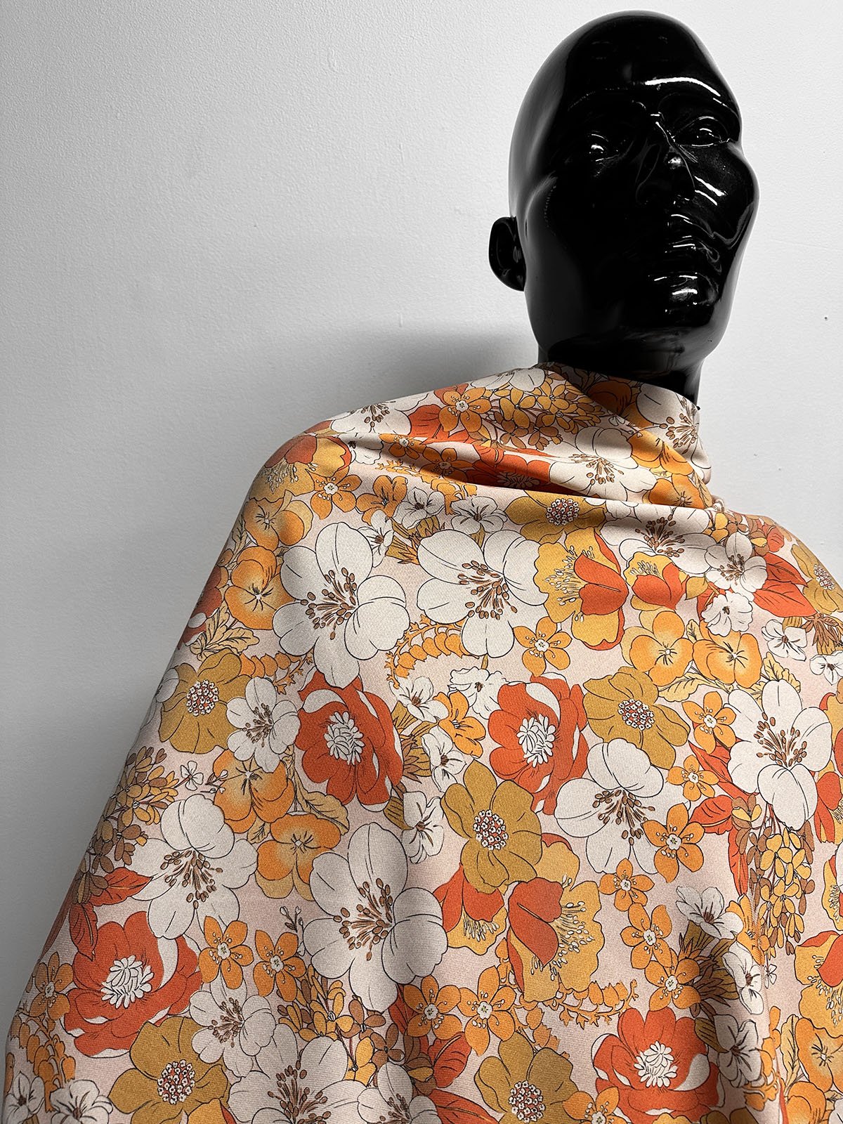 Warm Floral Rayon Twill Fabric - L'Etoffe Fabrics LLC