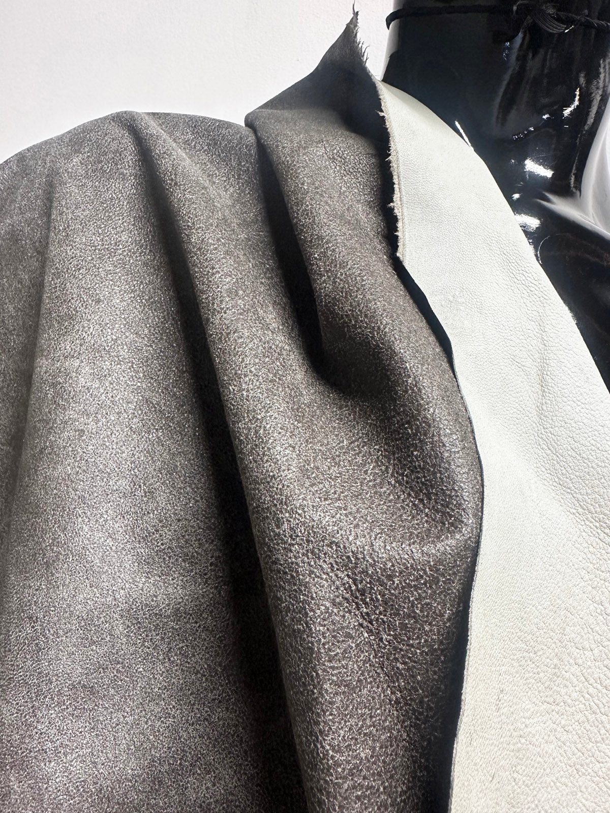 Warm Gray Cracked Lambskin - L'Etoffe Fabrics LLC