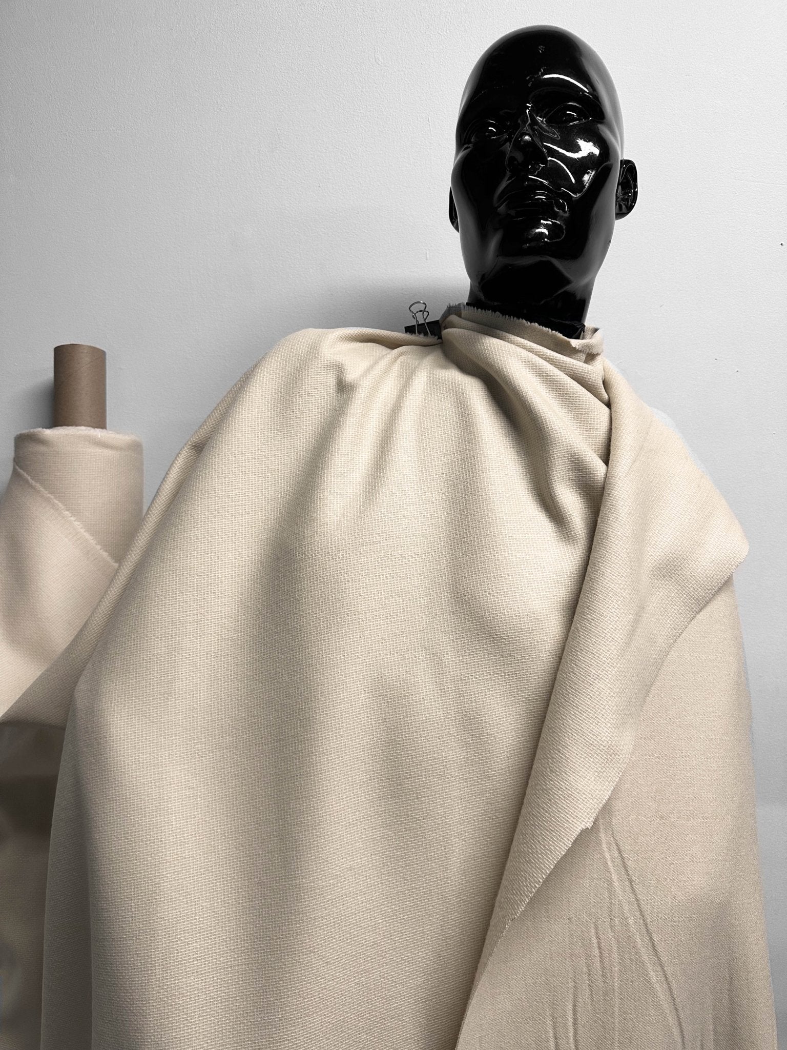 Warm Ivory Double Faced Wool Flannel - L'Etoffe Fabrics LLC