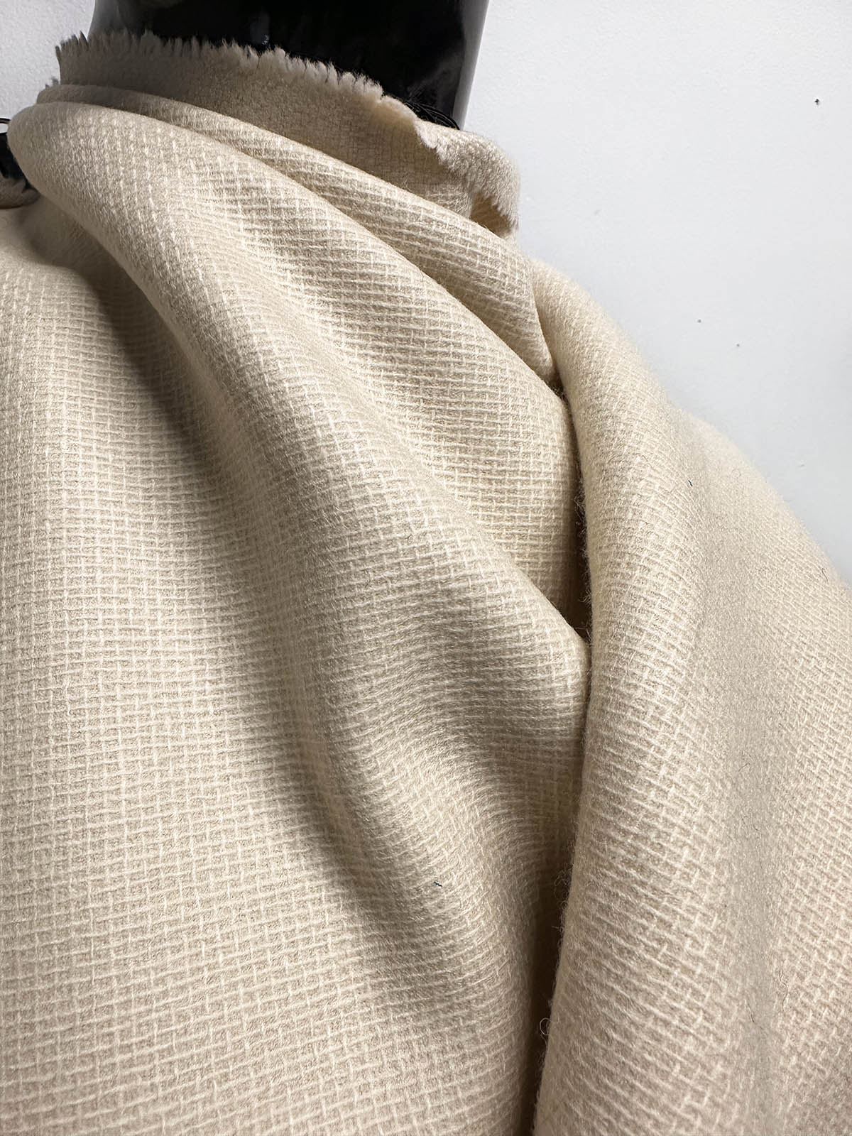 Warm Ivory Double Faced Wool Flannel - L'Etoffe Fabrics LLC