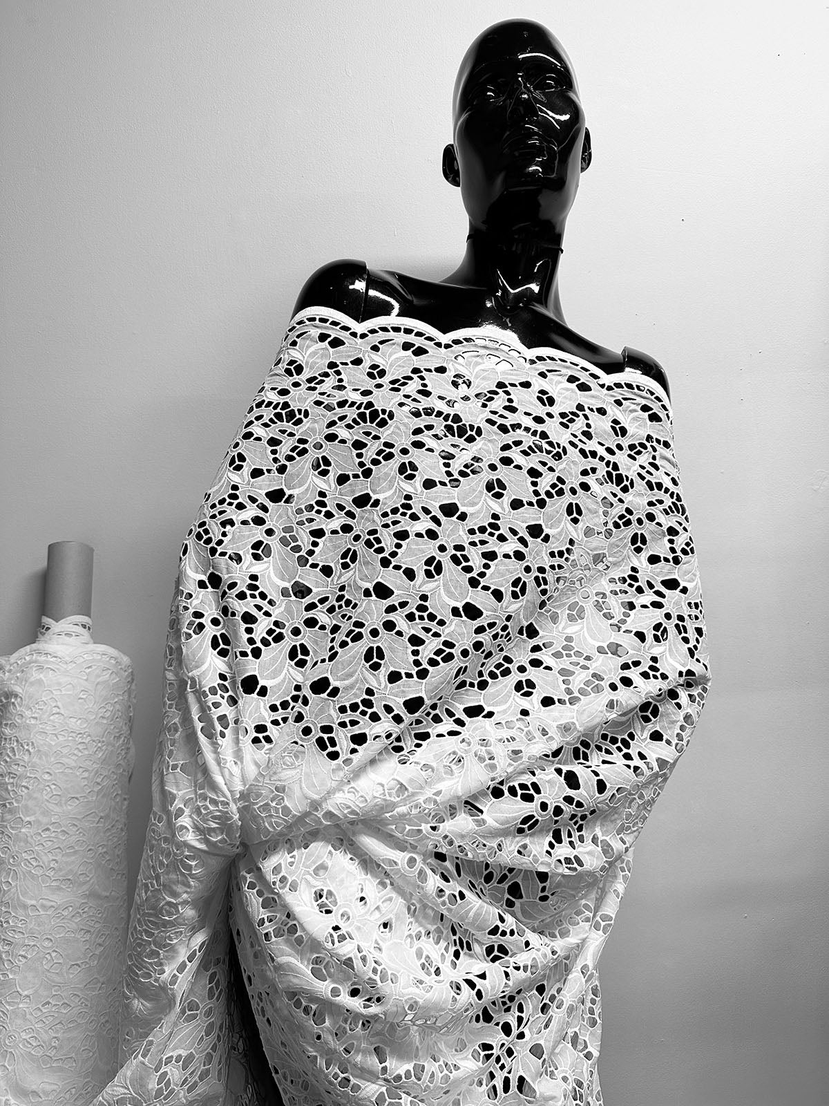 White Cotton Broderie Anglaise - L'Etoffe Fabrics LLC