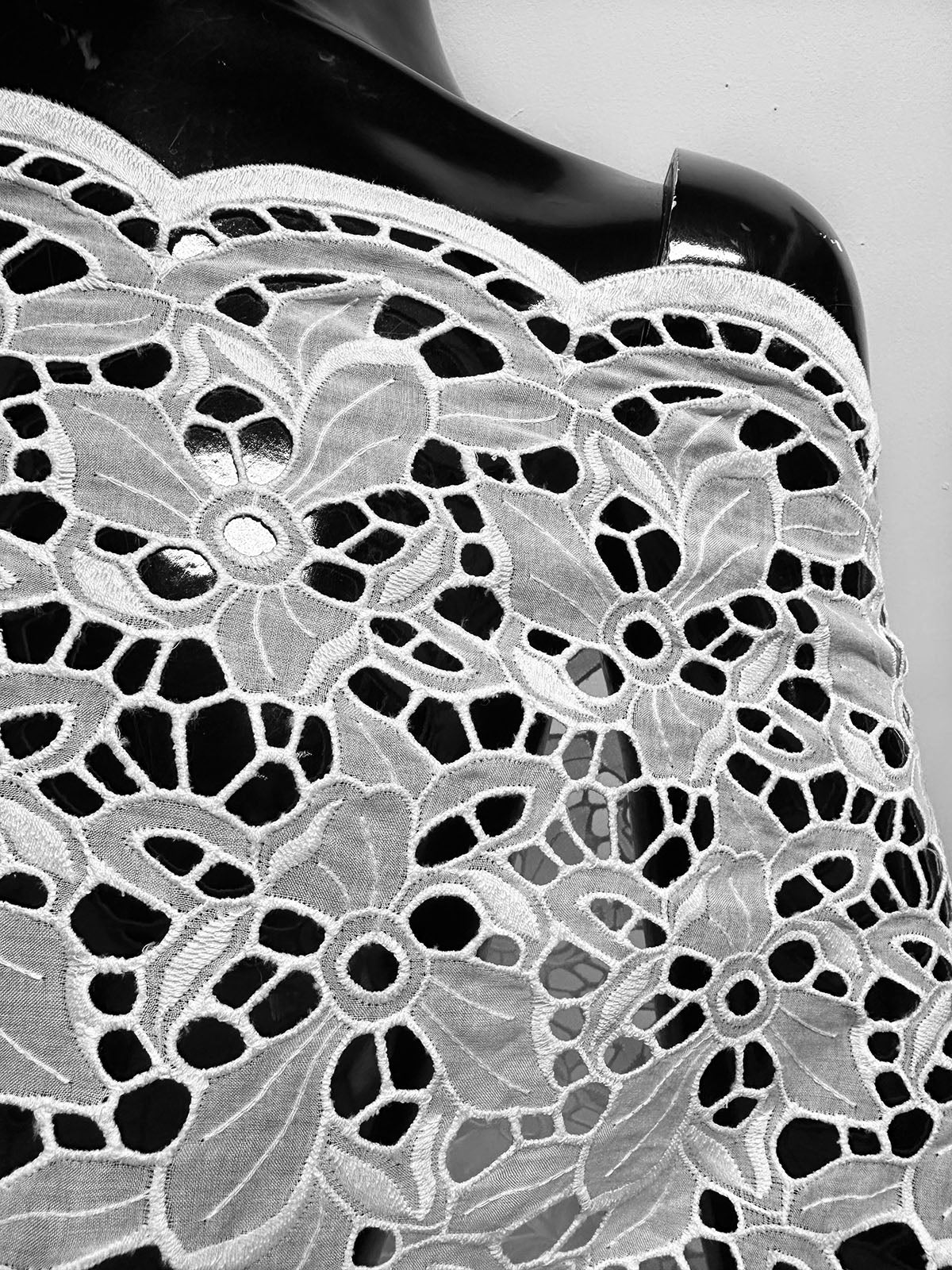 White Cotton Broderie Anglaise - L'Etoffe Fabrics LLC