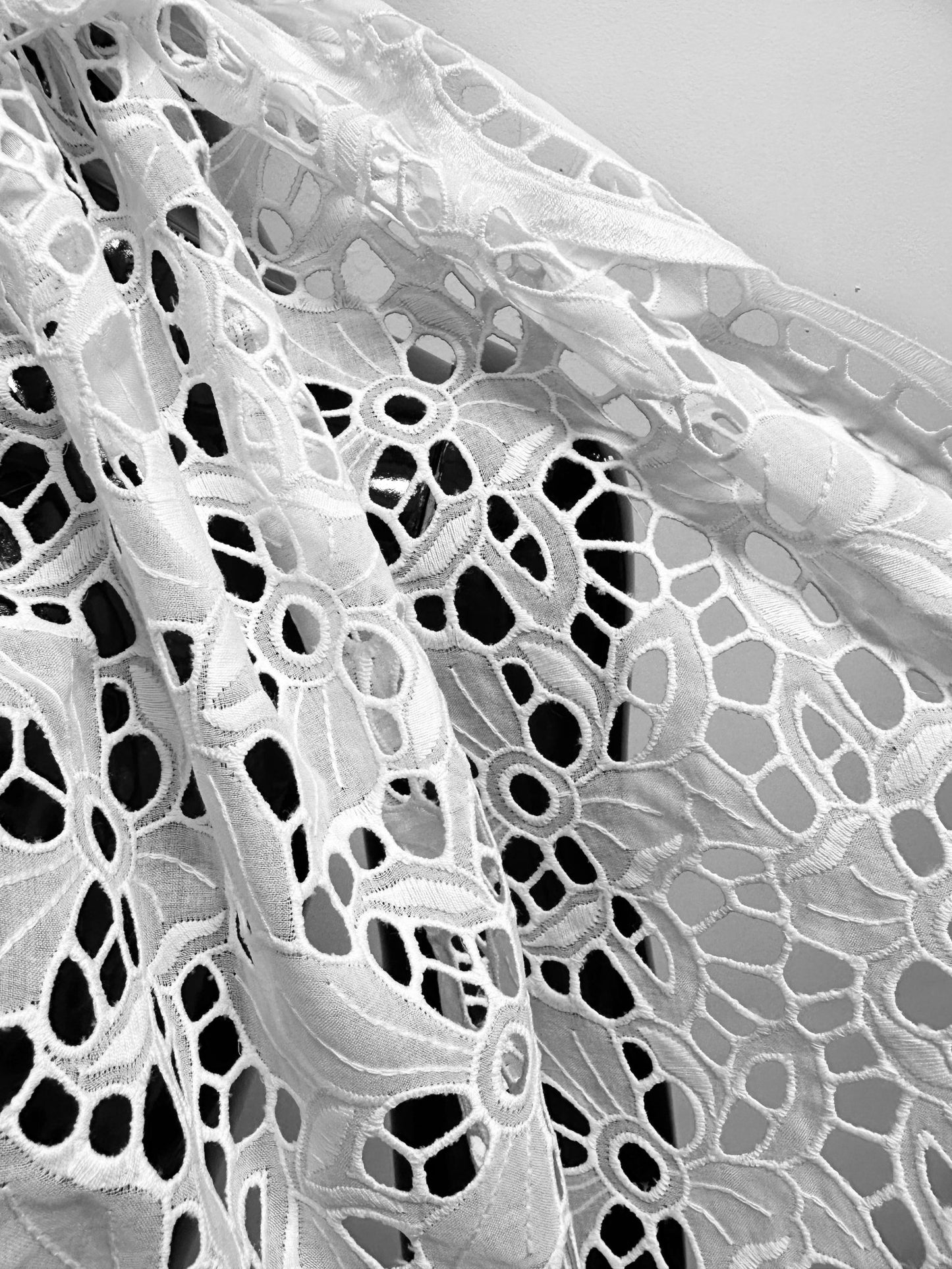 White Cotton Broderie Anglaise - L'Etoffe Fabrics LLC