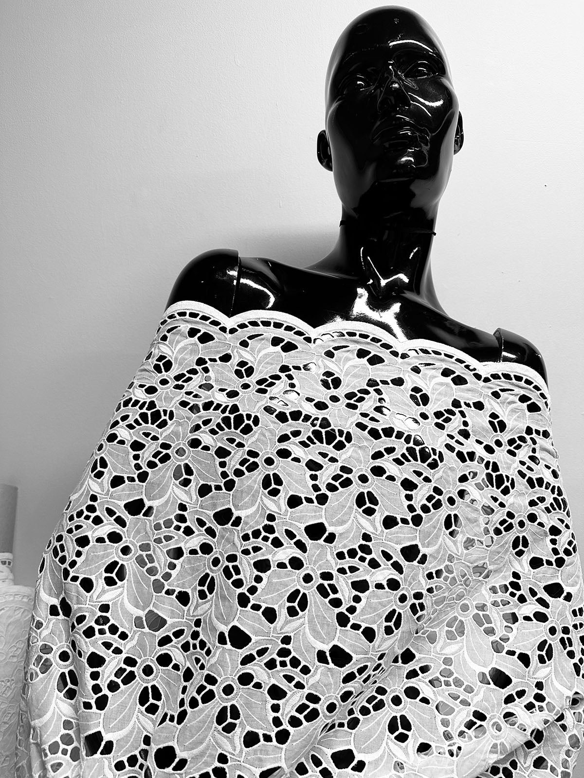 White Cotton Broderie Anglaise - L'Etoffe Fabrics LLC