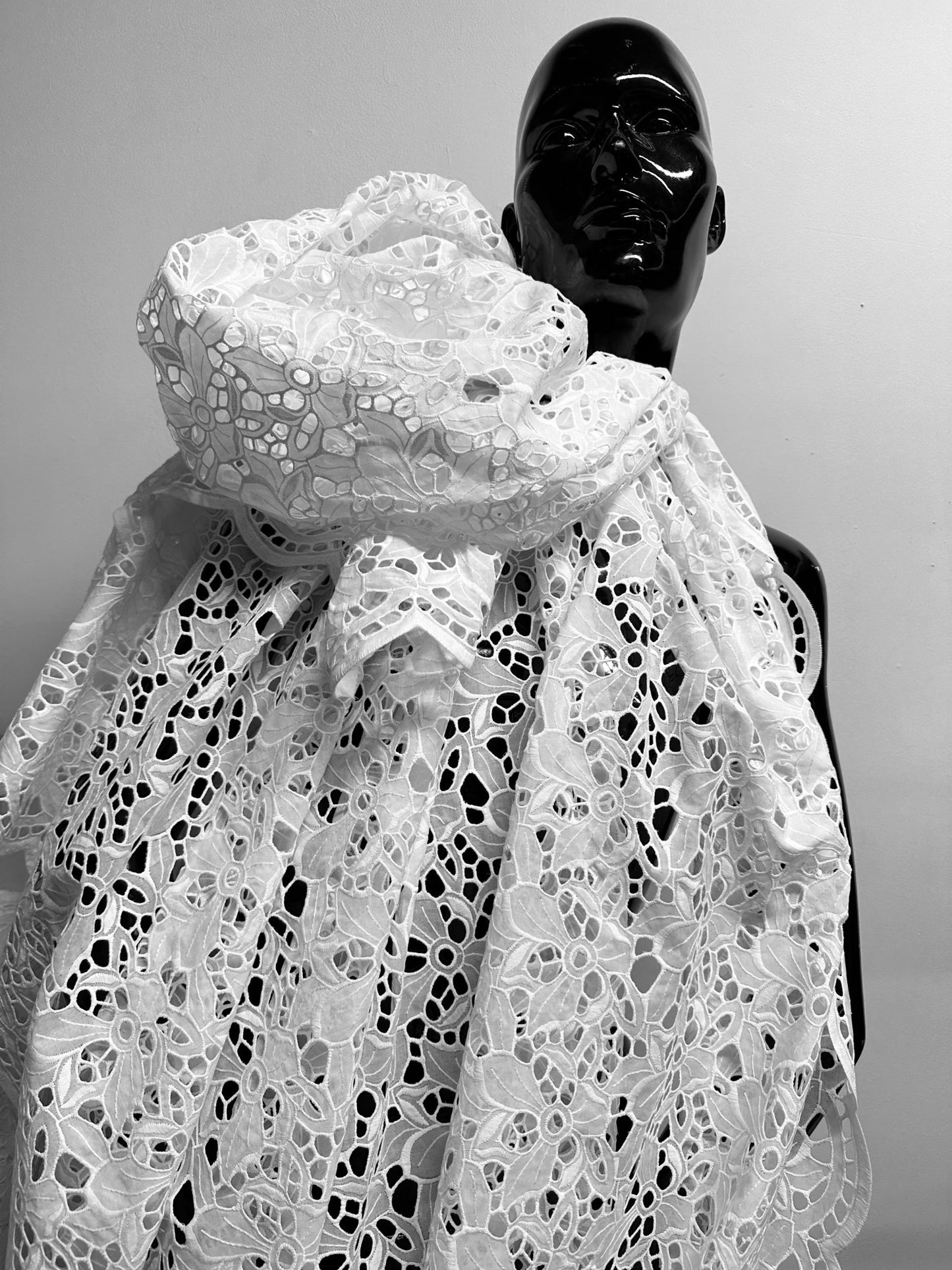 White Cotton Broderie Anglaise - L'Etoffe Fabrics LLC