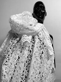 White Cotton Broderie Anglaise - L'Etoffe Fabrics LLC