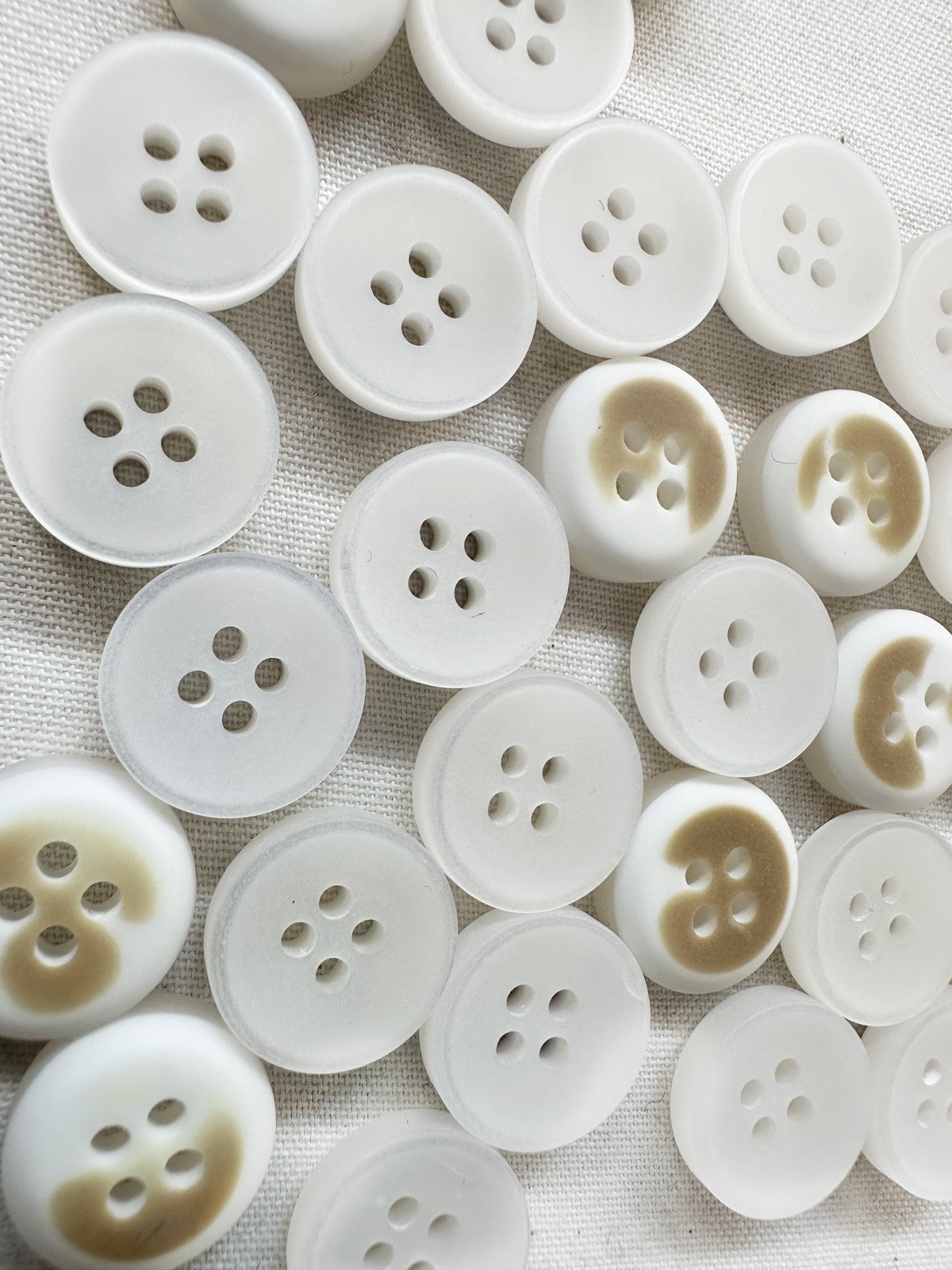 White Matte Shirt Buttons - L'Etoffe Fabrics LLC