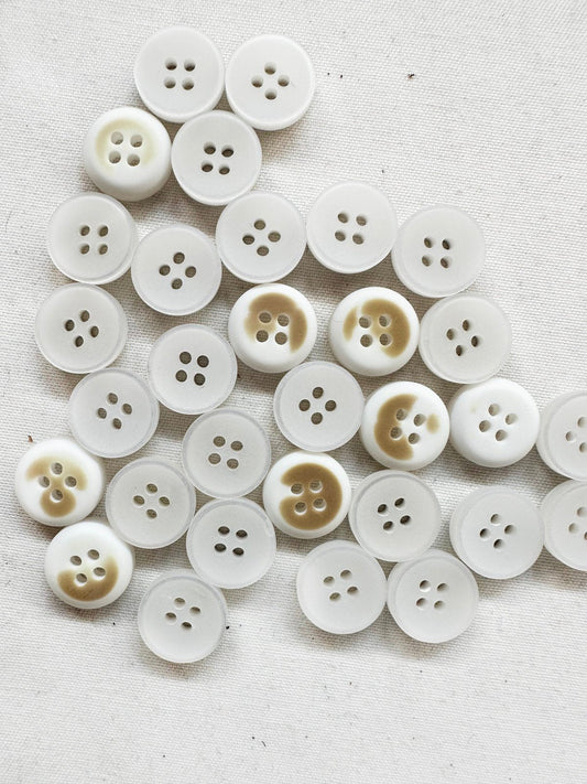 White Matte Shirt Buttons - L'Etoffe Fabrics LLC