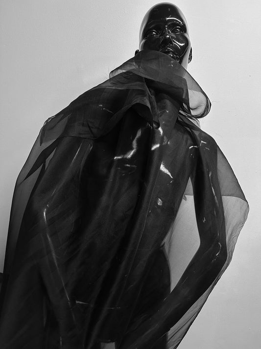 Wide Black Silk Organza By The Yard - Special Price - L'Etoffe Fabrics LLC