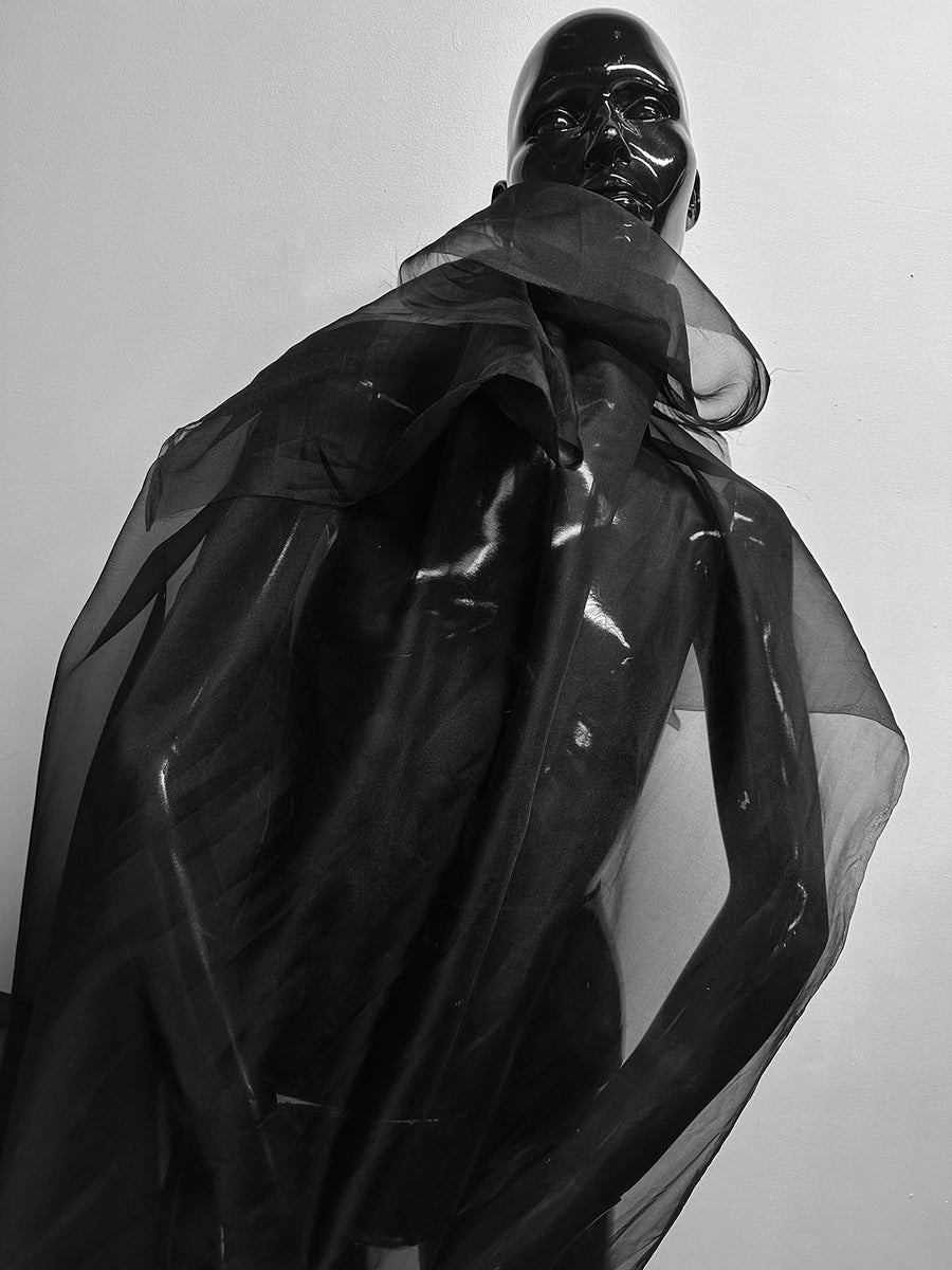 Wide Black Silk Organza By The Yard - Special Price - L'Etoffe Fabrics LLC