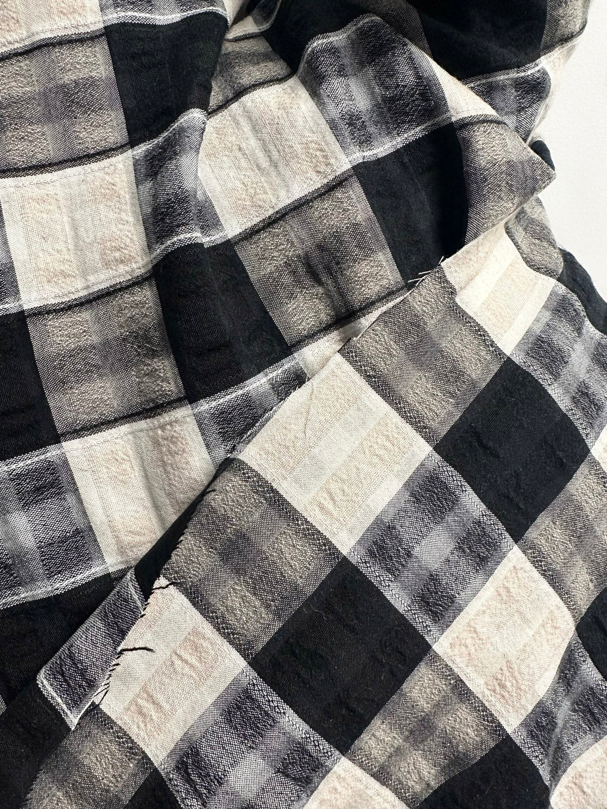 Wool Cotton Brushed Check - L'Etoffe Fabrics LLC