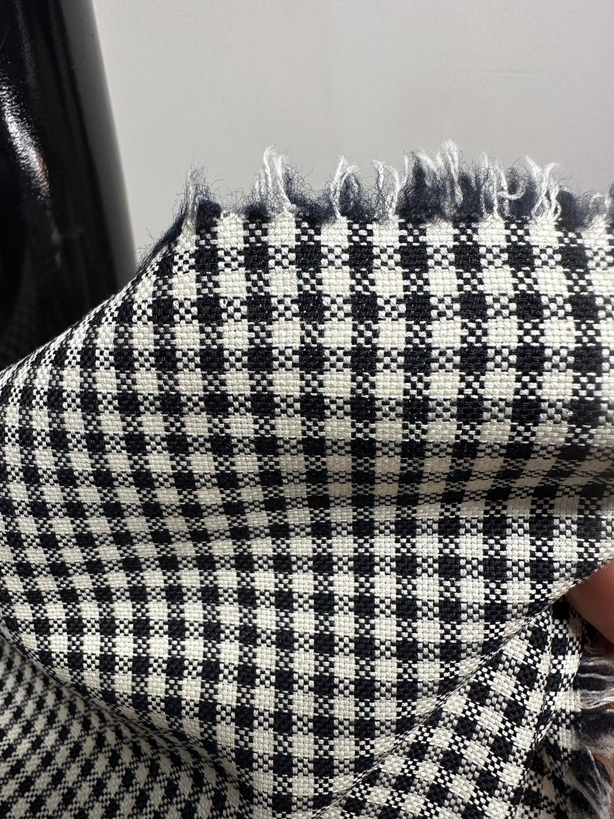 Wool Cotton Gingham Suiting - L'Etoffe Fabrics LLC