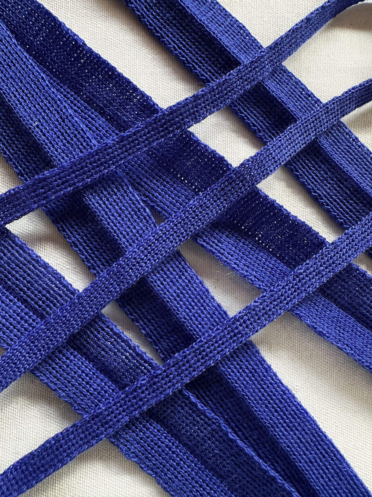 Yves Blue Wool Knit Binder - L'Etoffe Fabrics LLC