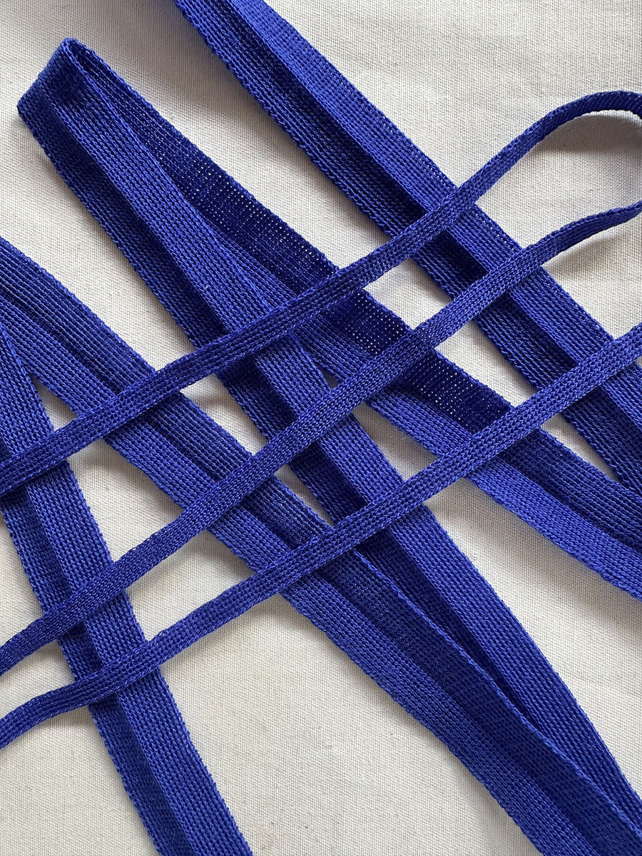 Yves Blue Wool Knit Binder - L'Etoffe Fabrics LLC