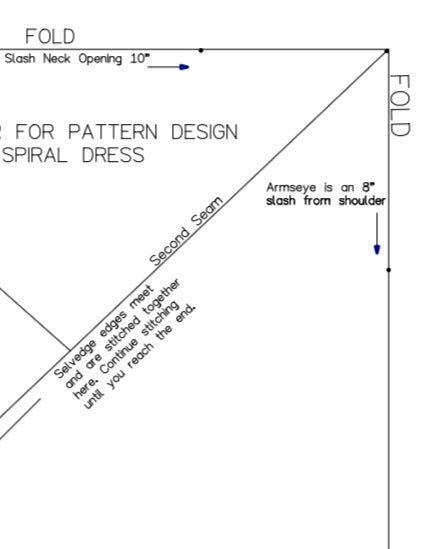 Zero Waste Spiral Dress Pattern Download Center For Pattern Design - L'Etoffe Fabrics LLC